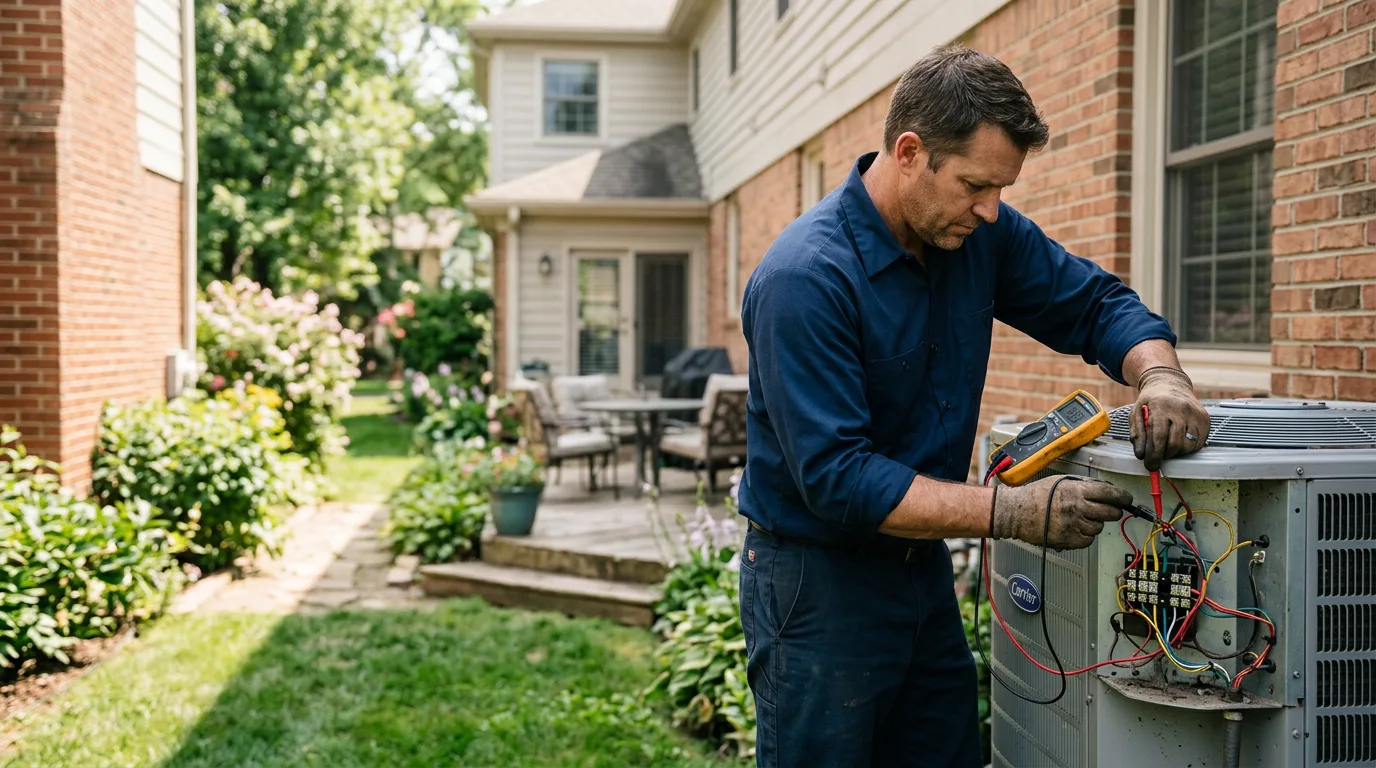HVAC technician working near Newton Highlands, MA